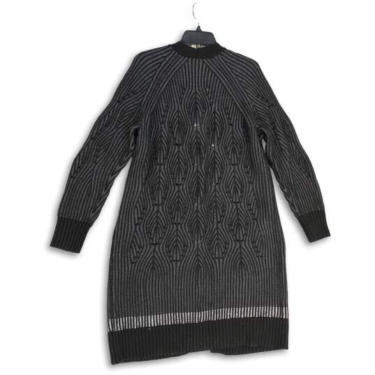 NWT Womens Black Knitted Long Sleeve Open Front Cardigan Sweater Size Large image number 2