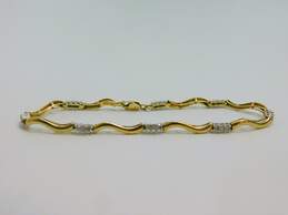10K Yellow Gold 0.44 CTTW Diamond Tennis Bracelet 4.6g