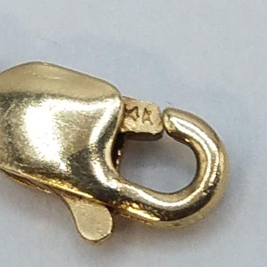 AV 14K White & Yellow Gold Faceted Bead & Coil Bar 9in Bracelet/Anklet 3.8g image number 3