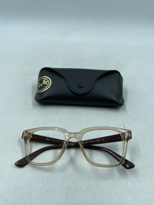Ray-Ban Clear Tan Square Eyeglasses image number 1