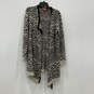 Womens Black Gray Geometric Long Sleeve Open Front Cardigan Sweater Size M image number 1