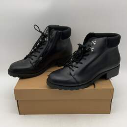 NIB Trotters Womens Black Leather Side Zip Ankle Winter Boots Size 12 alternative image