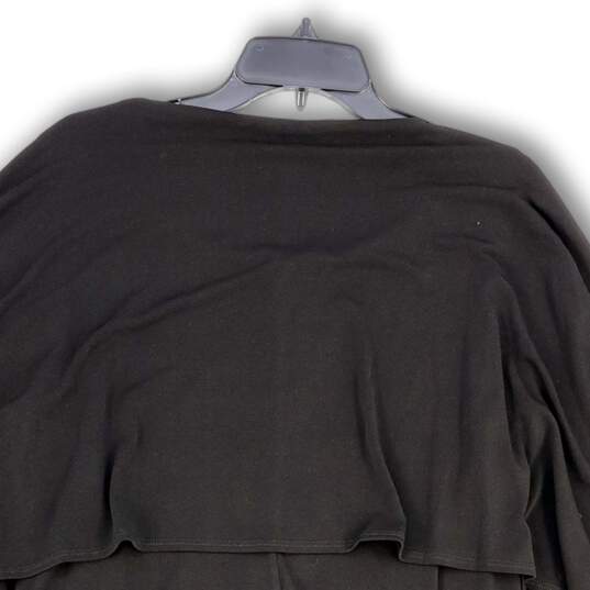 NWT Womens Black Round Neck Stretch Convertible Cape Shift Dress Size 3 image number 4