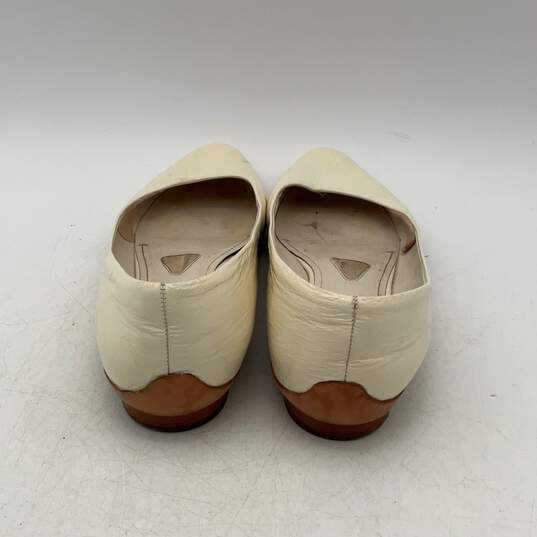 Jil Sander Womens White Leather Round Toe Slip-On Ballet Flats Size EUR 39.5 image number 4