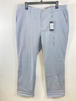 Tommy Hilfiger Women Blue Striped Slim Chino Pants Sz 16