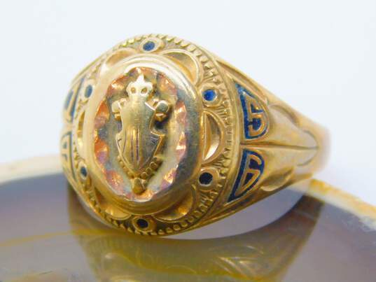 Vintage 1956 10K Yellow Gold Class Ring 4.9g image number 2