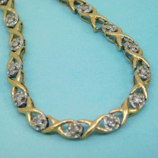 10K Yellow Gold 0.58 CTTW Diamond Tennis Bracelet 4.9g image number 1
