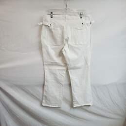 Anthropologie White Cotton Straight Leg Pant WM Size 31 alternative image