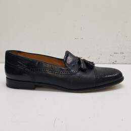 Mezlan Havana Black Leather Tassel Loafers Men's Size 10