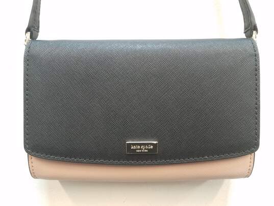 Kate Spade Saffiano Leather Convertible Crossbody Black Pink image number 2