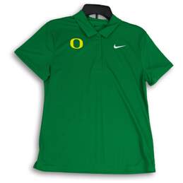 Nike Womens Green Oregon Ducks Spread Collar Short Sleeve Golf Polo Shirt Size M