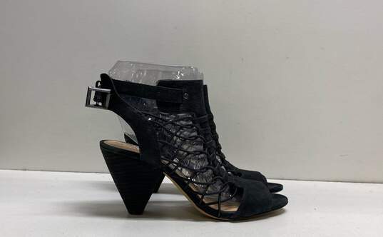 Vince Camuto Leather Caged Heels Black 8 image number 3