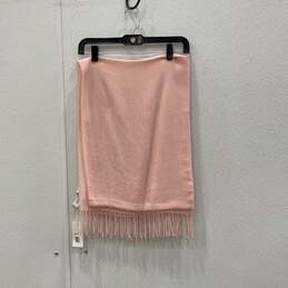 NWT Nordstrom Womens Pink Knitted Fringe Rectangle Scarf One Size alternative image