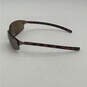 Womens TH8064 Tortoise Brown Rectangle Half Rim Wrap Designer Sunglasses image number 3