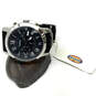 NWT Designer Fossil Silver-Tone Black Chronograph Dial Analog Wristwatch image number 1