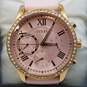 Guess 39mm Gold Tone Case Crystal Bezel Pink Band Lady's Oversize   Chronograph Quartz Watch image number 1
