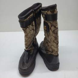 Coach Women's Signature C Print Winter Boots Size 6 1/2 M