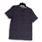 Mens Blue Heather Linen Blend Short Sleeve Vintage Henley Neck T-Shirt Sz M image number 1