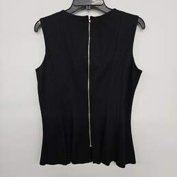 ANTONIO MELANI Black Sleeveless Back Zipper Blouse alternative image