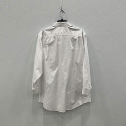 Mens White Long Sleeve Collared Front Pocket Button Up Dress Shirt Sz 17-33 alternative image
