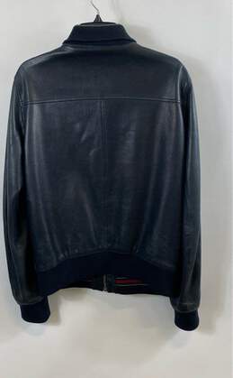 Gucci Men's Black Leather Bomber Jacket- Sz 52 alternative image