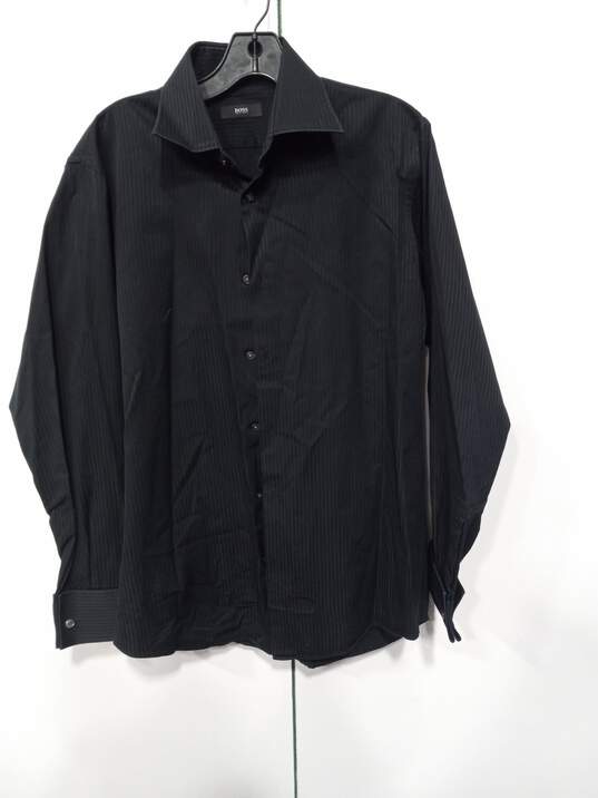 Boss Hugo Boss Men's Black Button Down Shirt Size 15 1/2 32/33 image number 1