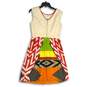 Ellen Tracy Womens Multicolor Pleated Keyhole Neck Sleeveless A-Line Dress Sz 4 image number 2
