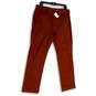 NWT Mens Brown Flat Front Straight Leg Slash Pocket Chino Pants Size 34x32 image number 1
