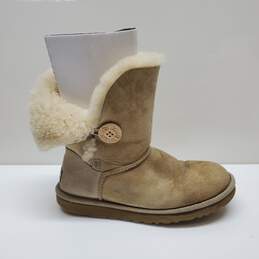 UGG Boots Tan Baily Button Womens 5803 Sheepskin Wool Sz 7 alternative image