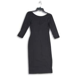 Lulus Womens Black Round Neck 3/4 Sleeve Midi Sheath Dress Size Small alternative image