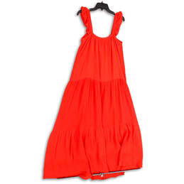 Womens Orange Sleeveless Sweetheart Neck Long Tired Fit & Flare Dress Sz S alternative image