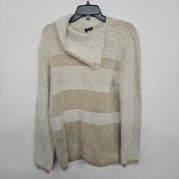Tan Long Sleeve Sweater with Cowl Neck