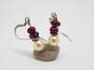 Judith Jack & Romantic 925 Cubic Zirconia Faux Pearl & Marcasite Pendant Necklace & Garnet Beaded Bar & Scrolled Drop Earrings 9.7g image number 8