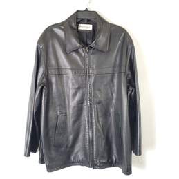 Pellacci Men Black Italian Leather Jacket Sz 2XL