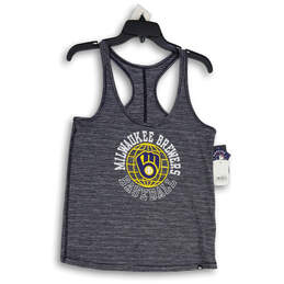 NWT Womens Navy Blue Milwaukee Brewers Activewear Racerback Tank Top Size M