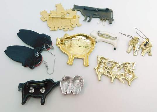 Variety Vintage & Contemporary Cow & Pig Farm Barn Animal Earrings Pendants & Brooches 150.5g image number 2