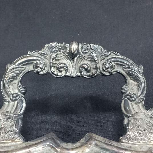 Silver Plated Footed Serving Platter w/ Handles image number 5