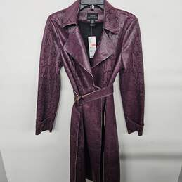 Urban Outfitters Purple Snakskin Trench Coat