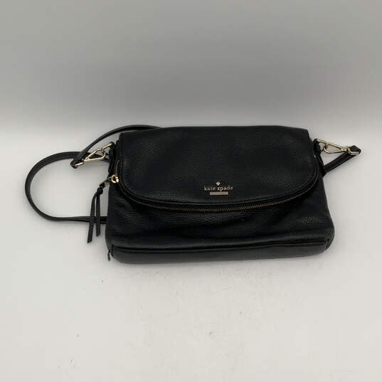 Womens Jackson Street Black Leather Adjustable Strap Zipper Crossbody Bag image number 1