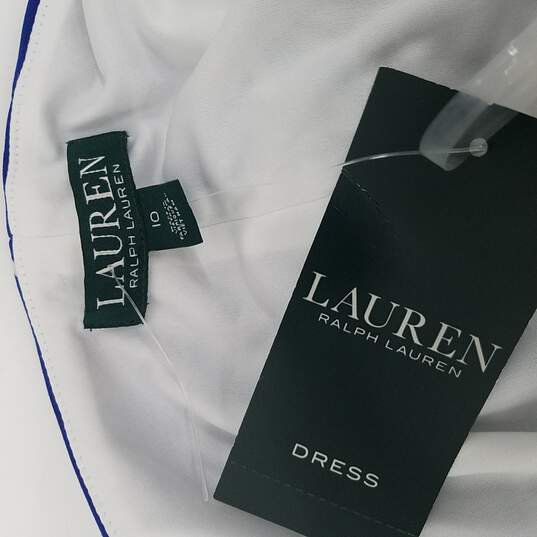 NWT Lauren Ralph Lauren Sleeveless Blue & White Floral Print Midi Dress Size 10 image number 3