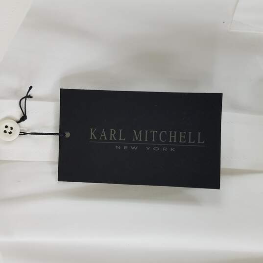 Karl Mitchell Mens White Dress Shirt Size 17 image number 4