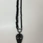 Designer Betsey Johnson Curb Chain Rhinestone Skull Pendant Necklace image number 2