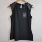 DKNY sleeveless faux leather ponte knit tank top XS tags image number 1