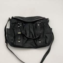 Womens Black Leather Studded Crossbody Detachable Strap Shoulder Bag alternative image