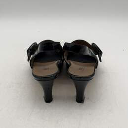 Anyi Lu Womens Black Leather Peep Toe Block Heel Slingback Sandals Size EU 41.5 alternative image