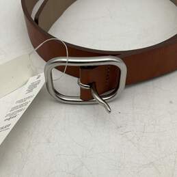 NWT Mens Brown Synthetic Leather Adjustable Buckle Formal Dress Belt Size M alternative image