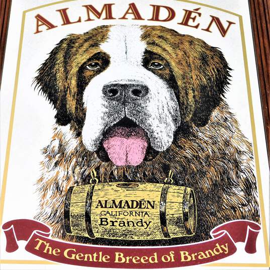 Vintage Almaden California Brandy Saint Bernard Mirror Bar Sign image number 3