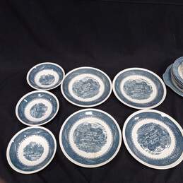 Currier & Ives by Royal Maple Sugaring Underglaze Pattern Bowl & Plate Bundle alternative image