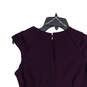 Womens Purple Side Ruched Back Zip Knee Length Sheath Dress Size 4P image number 4