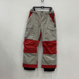 Mens Gray Red Dryride Slash Pocket Straight Leg Snow Pants Size Medium